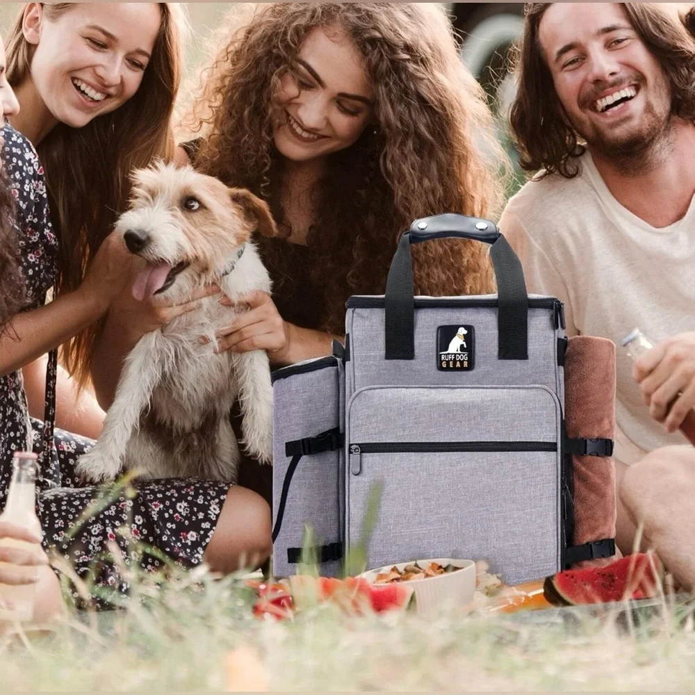 Gray Ruff Dog Gray Travel Bag - W/ Dog Travel Accessories & Water Resistant, NEW